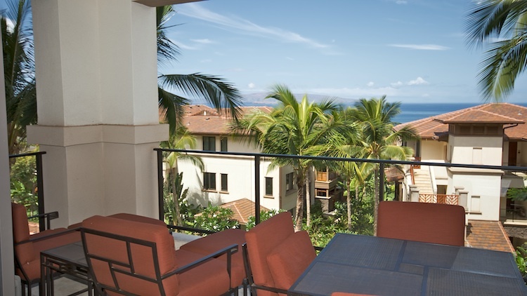 Ocean views over the tree tops from the penthouse units